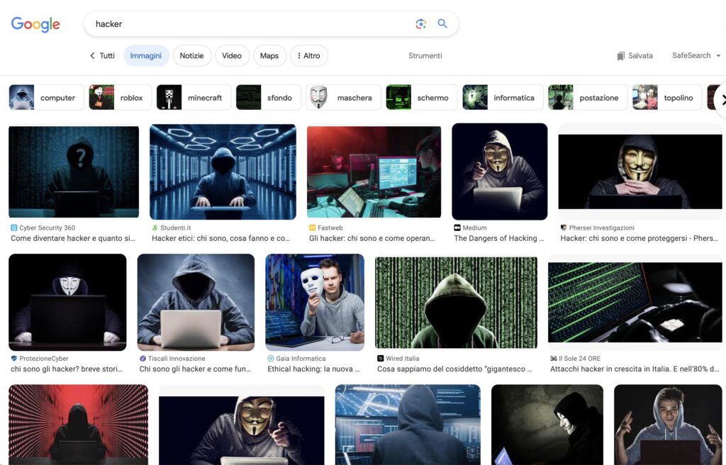 immagini hacker da una ricerca di google mostra solo tizi incappucciati