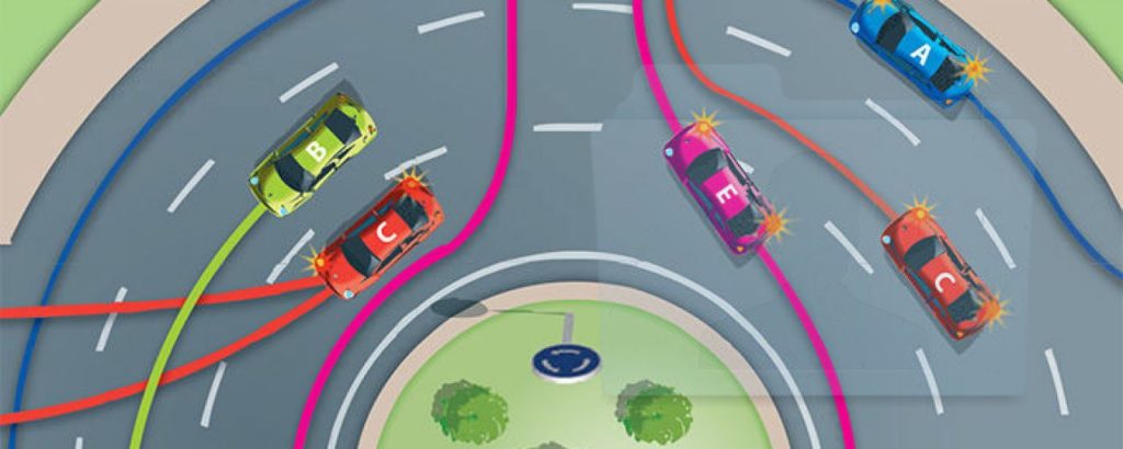 guida nelle rotonde della città