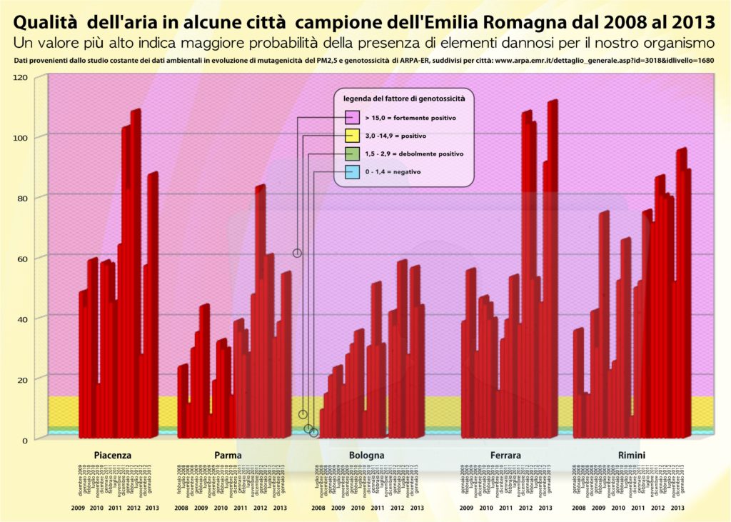 qualità dell'aria città campione emilia romagna 2008-2013 mutagenesi e genotossicità